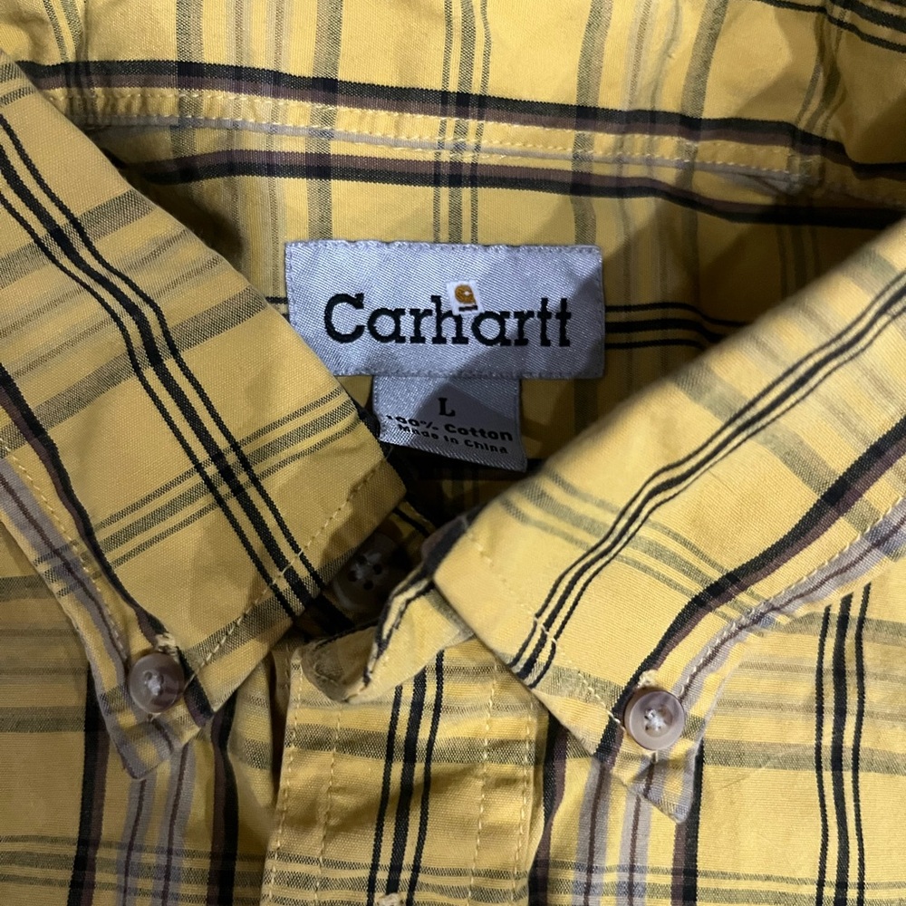 Carhartt Yellow Checkered Men's Shirt - Picture 3 of 4